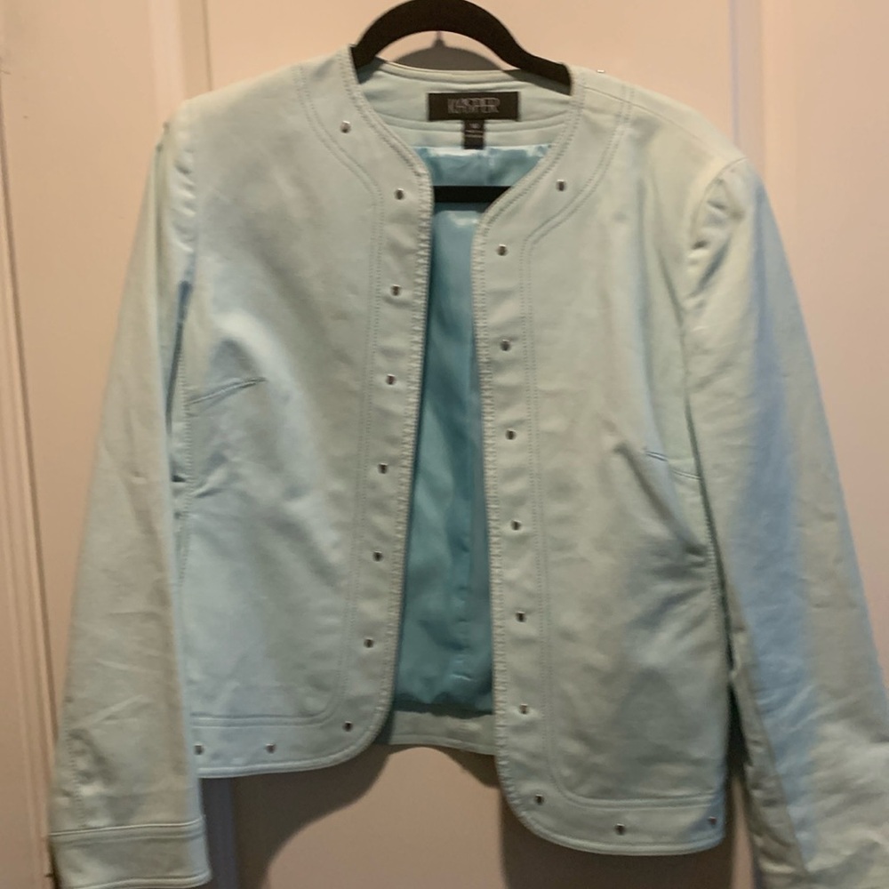 Cute light blue jacket with silver stud accents